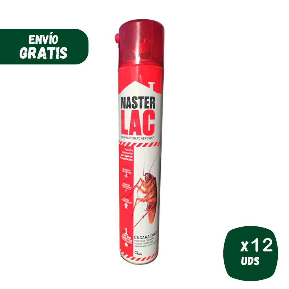 Spray MASTER LAC 750ml moscas, cucarachas, hormigas, arañas y pulgas