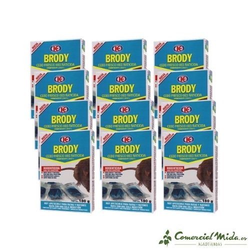 Brody Cebo Fresco 003 Raticida Brodifacoum 150 gr pack de 12 unidades