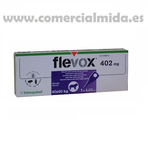 1 pipeta FLEVOX para perros 40-60 Kg anti pulgas y garrapatas
