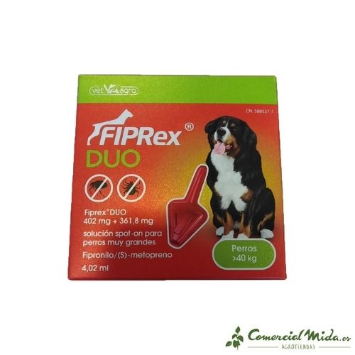 Fiprex Duo XL pipeta antiparasitaria para perros gigantes (+40Kg)