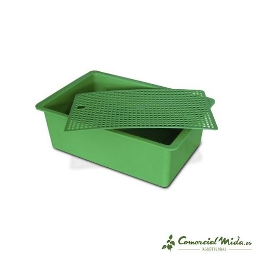 Cubeta de Plástico Verde con Sandwich para Nidos de Conejos