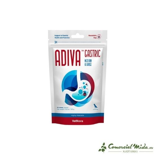 VetNova Adiva Gastric Medium & Large protector gástrico 30 chews